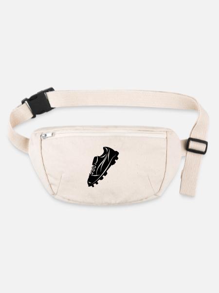 Fußballschuh transparente Schattenfigur - Stanley/Stella recycelte Gürteltasche - Naturweiß - Vorne