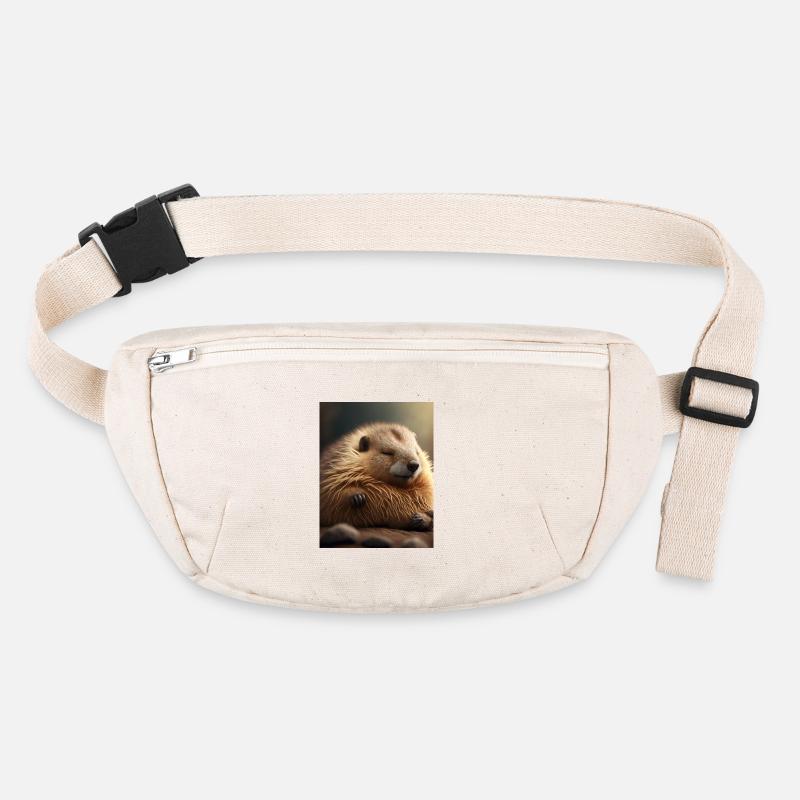 Niedliche Tiere im Winterschlaf – Murmeltier Stanley/Stella recycelte Gürteltasche