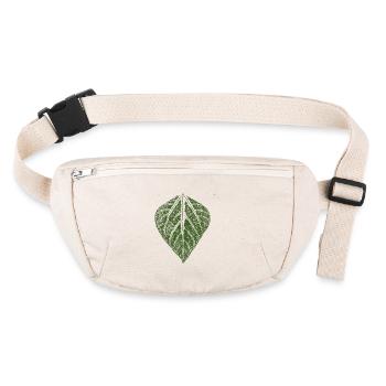 Bohnenblatt / Blätter Abdruck der Bohne - Stanley/Stella recycelte Gürteltasche - Naturweiß - Vorne