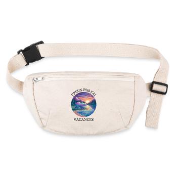 Ich kann nicht Urlaub machen - Stanley/Stella recycelte Gürteltasche - Naturweiß - Vorne