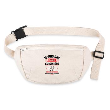 mamie cuisinière,Cadeau fête des grands-mères - Sac banane recyclé Stanley/Stella - blanc naturel - Devant