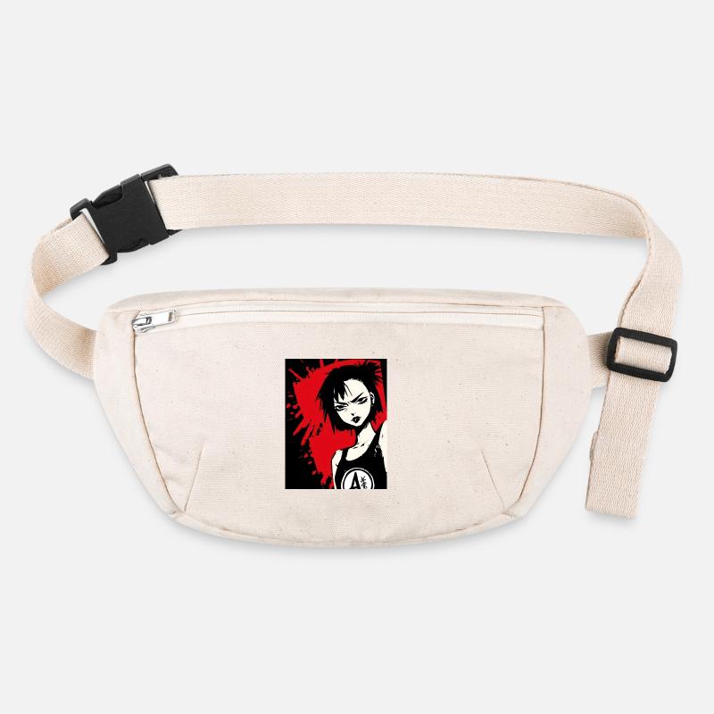 Comic Heldin Punk im Rot-Schwarz Kontrast Stanley/Stella recycelte Gürteltasche