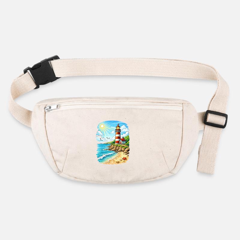 Leuchtturm am sonnigen Küstenstrand Stanley/Stella recycelte Gürteltasche