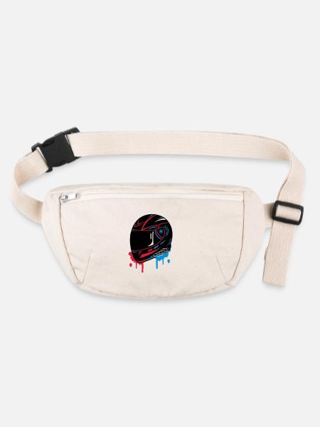 Motorcycle helmet Graffiti - Stanley/Stella recycled Hip Bag  - natural - Front