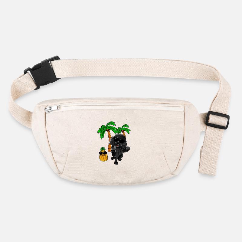 black poodle with sunglasses - Stanley/Stella recycled Hip Bag  - natural