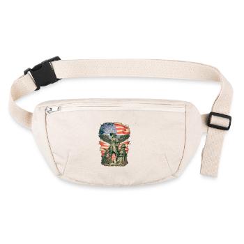 steampunk american flag - Sac banane recyclé Stanley/Stella - blanc naturel - Devant