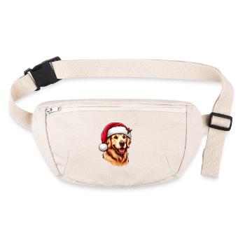 Père Noël Retriver doré - Sac banane recyclé Stanley/Stella - blanc naturel - Devant