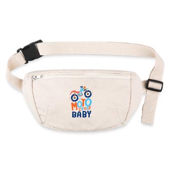 Baby Motocross cadeau naissance bébé père et fils - Sac banane recyclé Stanley/Stella - blanc naturel - Devant