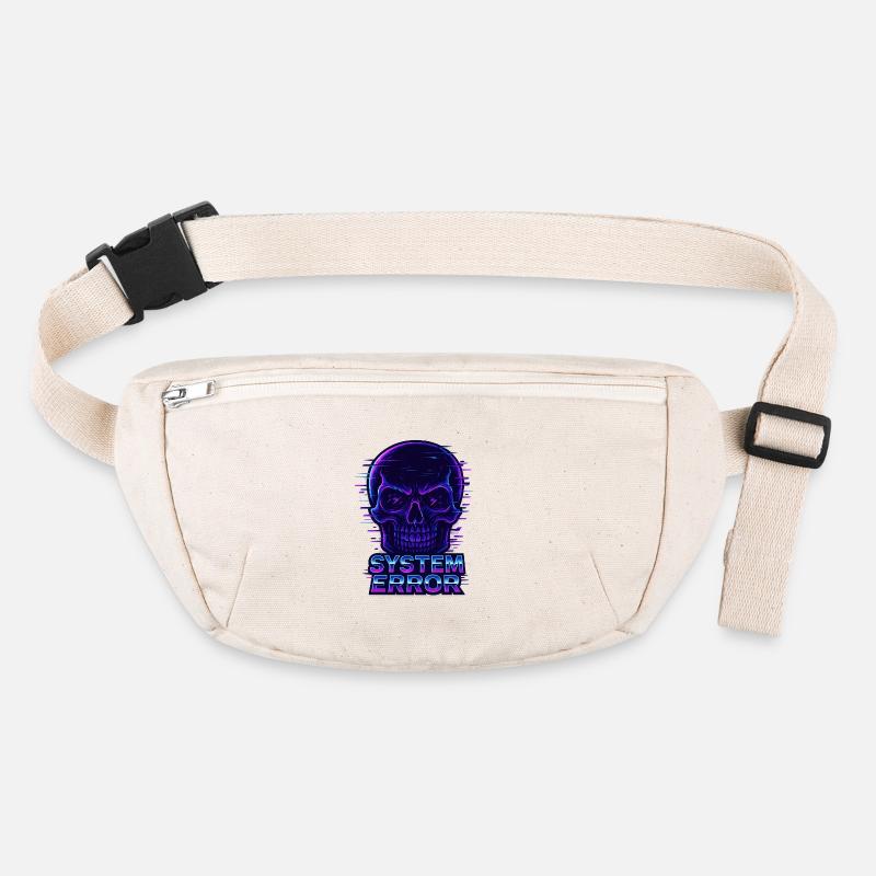 Crâne Neon Glitch avec texte d’erreur système Sac banane recyclé Stanley/Stella