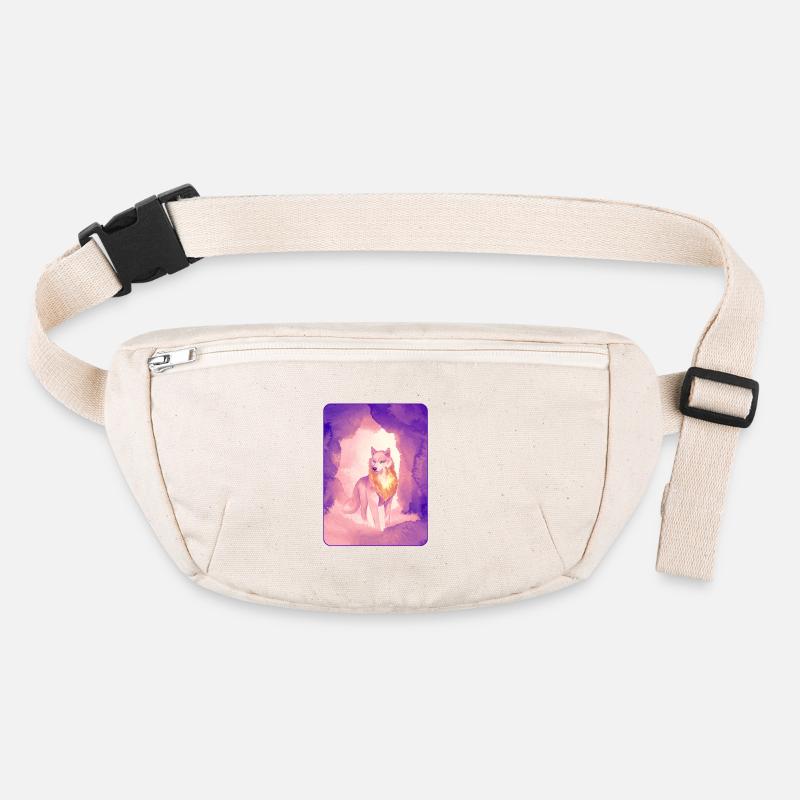 White Wolf in Watercolor 2 (Purple) Stanley/Stella recycled Hip Bag 