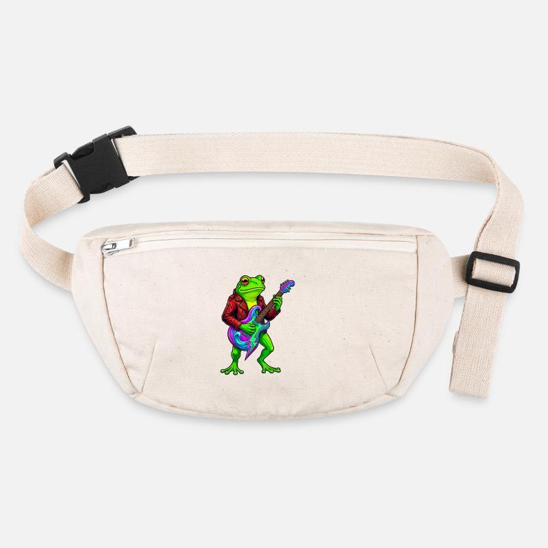 Frog with jacket and neon electric guitar Stanley/Stella recycled Hip Bag 