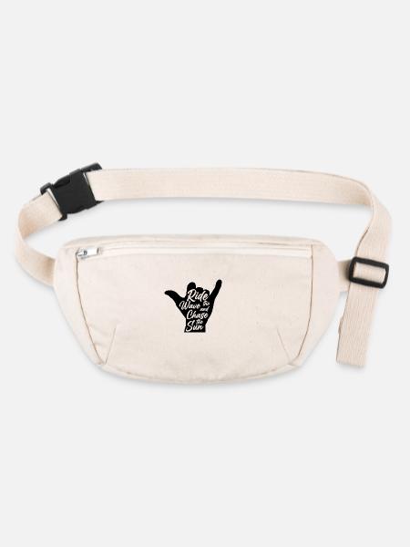 Surfing Surfboard Surfer Wassersport - Stanley/Stella recycelte Gürteltasche - Naturweiß - Vorne
