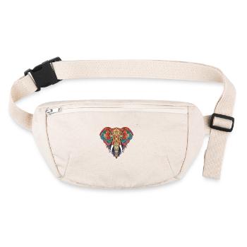 Elephant Zentangle Art Colorful Animal - Stanley/Stella recycled Hip Bag  - natural - Front