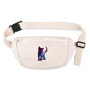 Katze Kitten Silhouette Space Cat Weltall Geschenk - Stanley/Stella recycelte Gürteltasche - Naturweiß - Vorne