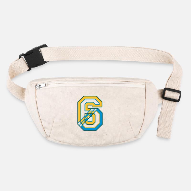 Jersey number six in varsity style Stanley/Stella recycled Hip Bag 