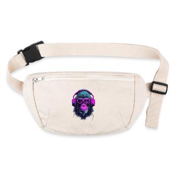 Monkey Beats - Stanley/Stella recycelte Gürteltasche - Naturweiß - Vorne