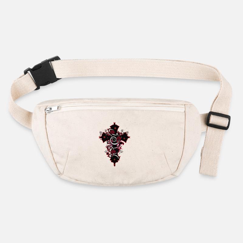 red black gothic cross with floral elements Stanley/Stella recycled Hip Bag 