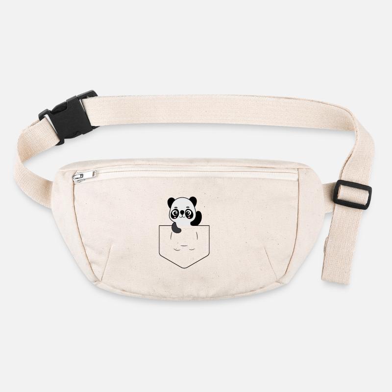 Putzi der Panda im Taschenformat - Stanley/Stella recycelte Gürteltasche - Naturweiß