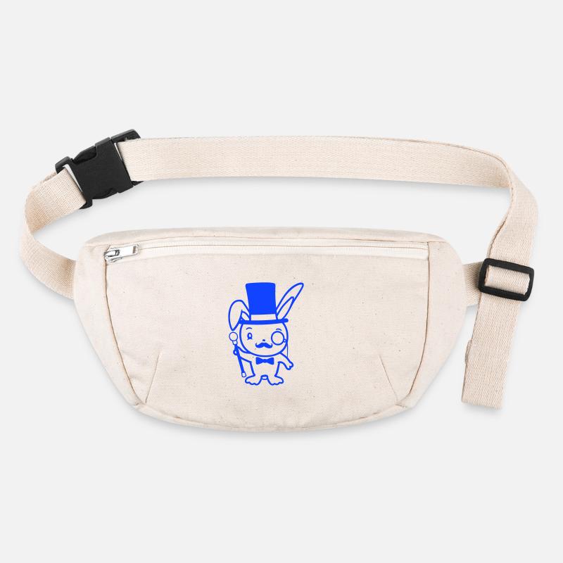 Mr. Bunny Gentleman Top Hat Monocle Glasses Stanley/Stella recycled Hip Bag 
