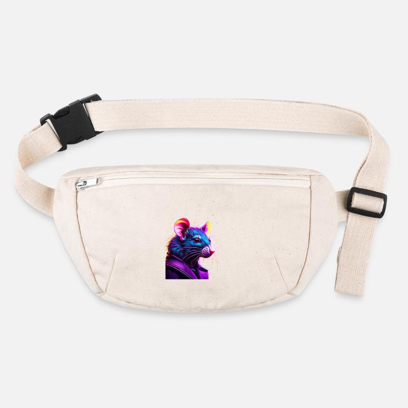 Neon Ratte im Lederjacke Stanley/Stella recycelte Gürteltasche