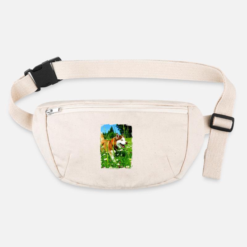 Husky in a flower field Stanley/Stella recycled Hip Bag 