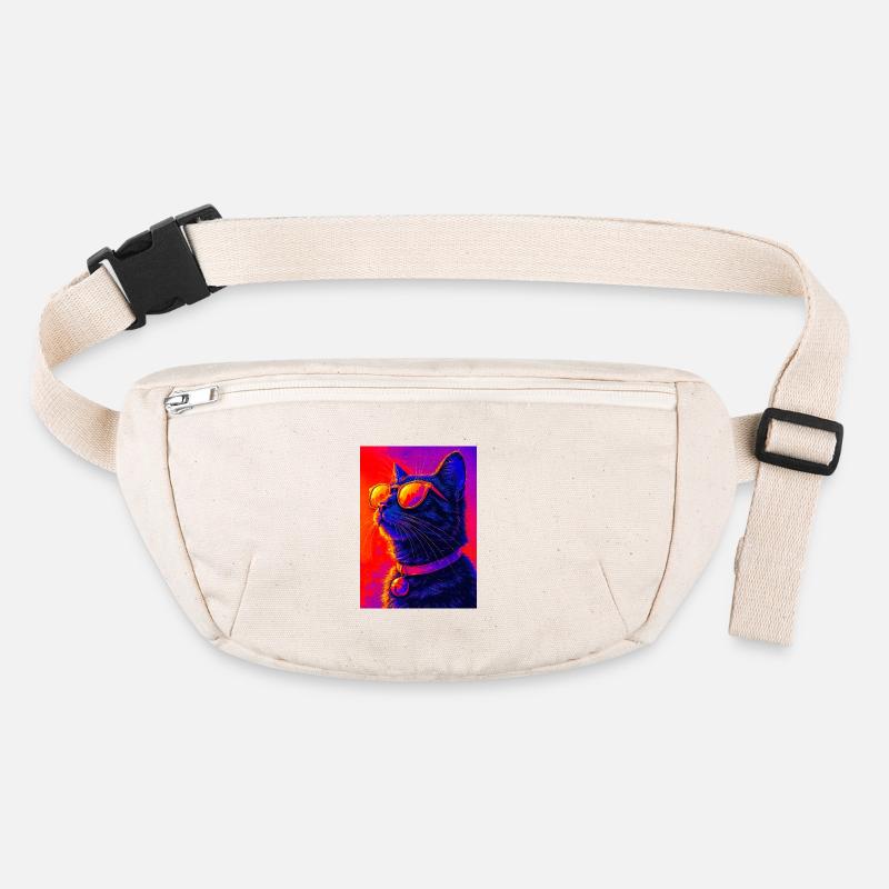Lebendige Neonkatze mit Sonnenbrille Stanley/Stella recycelte Gürteltasche