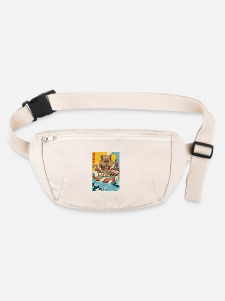Capybara Eats Ramen Noodles - Stanley/Stella recycled Hip Bag  - natural - Front
