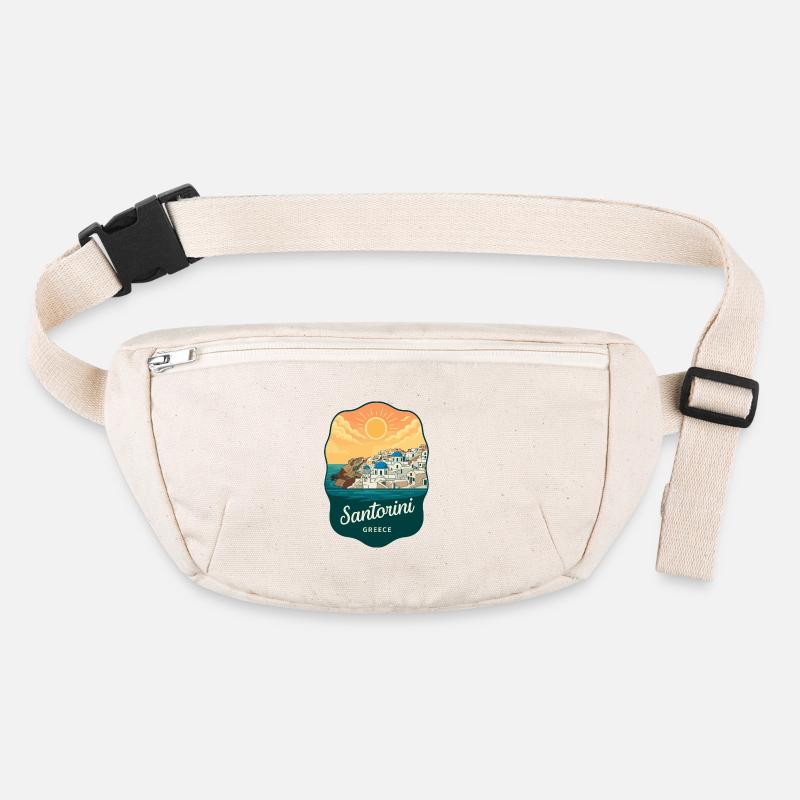 Santorini Blue Domes Retro Sonnenuntergangsabzeichen Stanley/Stella recycelte Gürteltasche