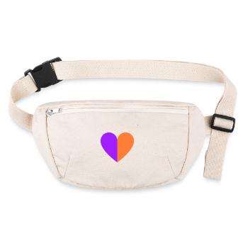 Two-tone heart purple-orange - Stanley/Stella recycled Hip Bag  - natural - Front