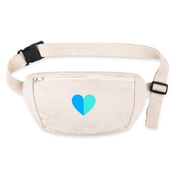 Two-tone heart blue-turquoise - Stanley/Stella recycled Hip Bag  - natural - Front