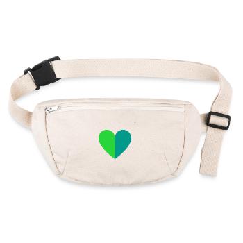 Two-tone heart green-petrol - Stanley/Stella recycled Hip Bag  - natural - Front
