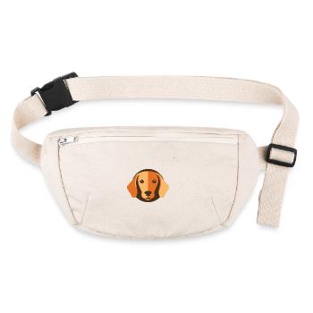 Petite tête de teckel douce caramel - Sac banane recyclé Stanley/Stella - blanc naturel - Devant