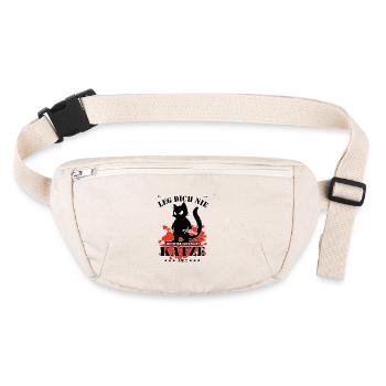 Ne plaisantez pas avec un chat noir ! - Sac banane recyclé Stanley/Stella - blanc naturel - Devant