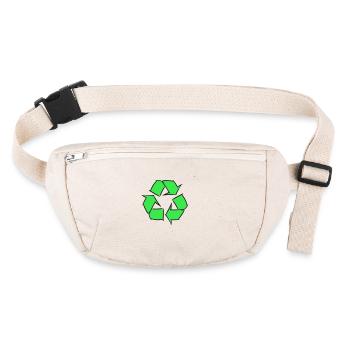 Recycling Symbol, dekorative Zeichnung, anpassbar. - Stanley/Stella recycelte Gürteltasche - Naturweiß - Vorne