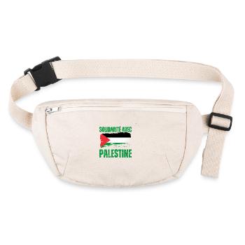 SOLIDARITÉ avec Palestine Gaza - Sac banane recyclé Stanley/Stella - blanc naturel - Devant