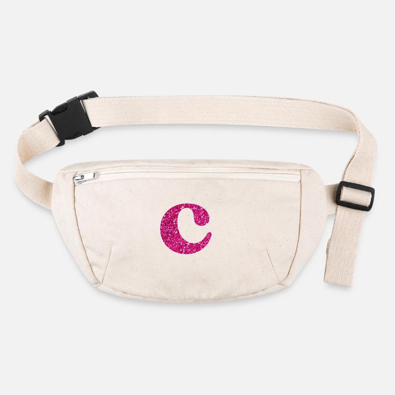 Lettre c rose pailleté Sac banane recyclé Stanley/Stella