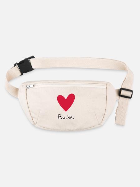 Herz Bube Herzbube Geschenk - Stanley/Stella recycelte Gürteltasche - Naturweiß - Vorne