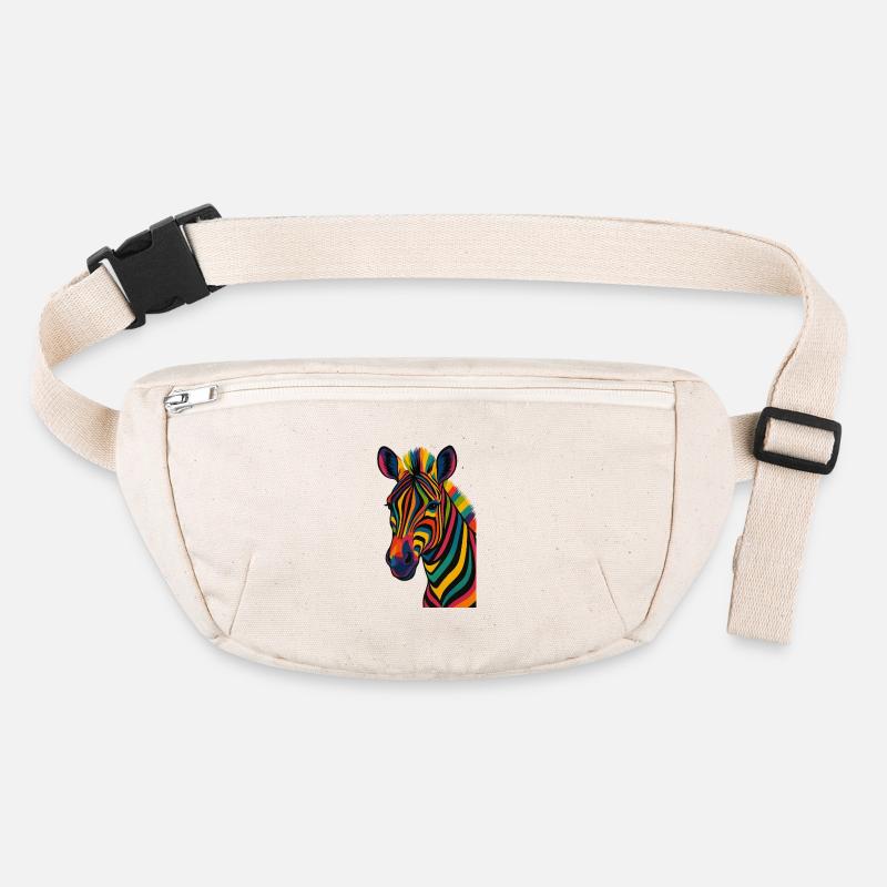 Colorful Striped Zebra Artwork Stanley/Stella recycled Hip Bag 