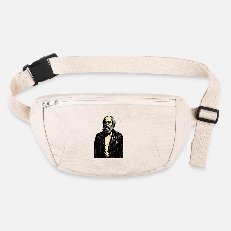 Socrate Grèce antique Philosophe Noir Portrait Sac banane recyclé Stanley/Stella