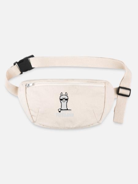 Je m’identifie comme un probllama Cool Lama Problem Spruch - Sac banane recyclé Stanley/Stella - blanc naturel - Devant
