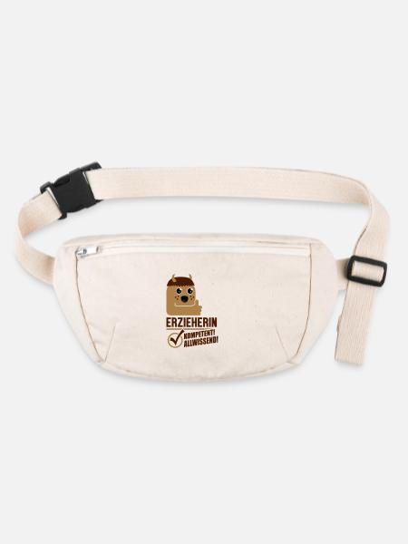 Erzieherin (Daumen hoch, Kawaii) - Stanley/Stella recycelte Gürteltasche - Naturweiß - Vorne
