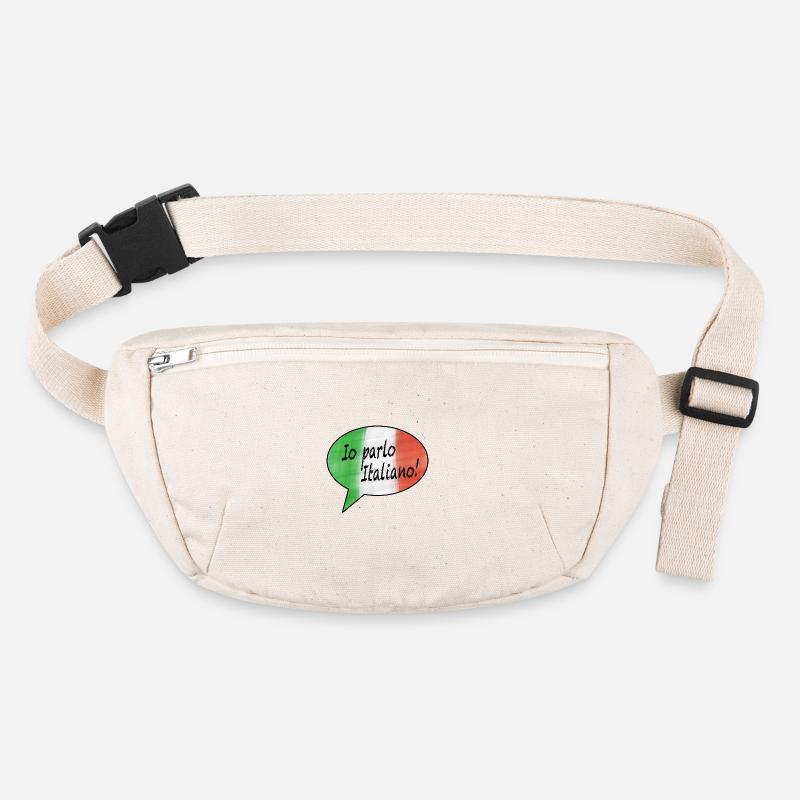 I speak Italian with flag as speech bubble Stanley/Stella recycled Hip Bag 