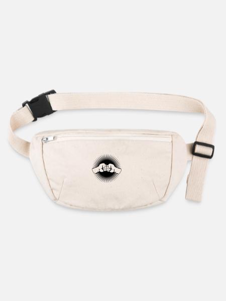 2 Bro Fist clenched fists friends team greeting - Stanley/Stella recycled Hip Bag  - natural - Front