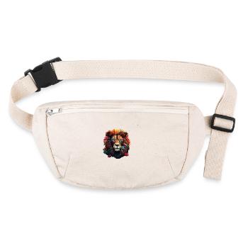 Beau motif de lion coloré - Sac banane recyclé Stanley/Stella - blanc naturel - Devant