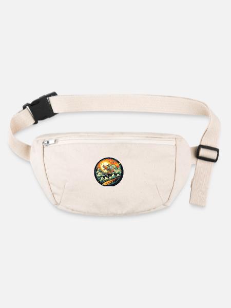 Spaceship in the universe in cartoon style for kids - Stanley/Stella recycled Hip Bag  - natural - Front