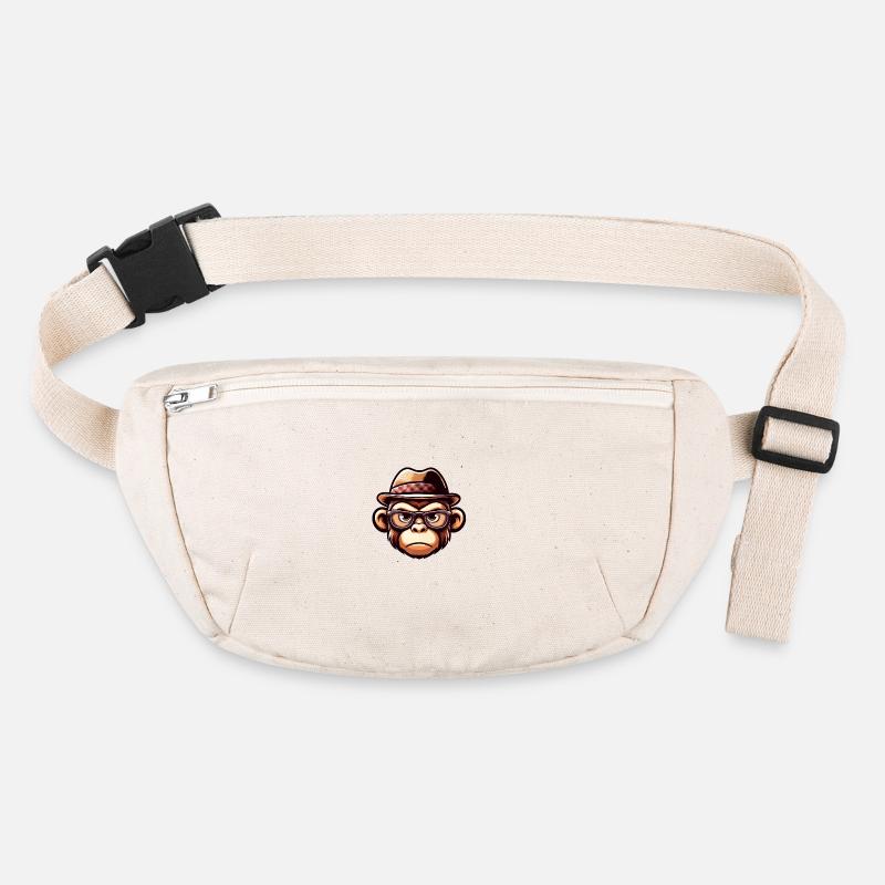 Playful monkey with glasses Stanley/Stella recycled Hip Bag 