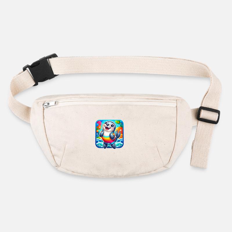 A funny colorful design with a seal Stanley/Stella recycled Hip Bag 
