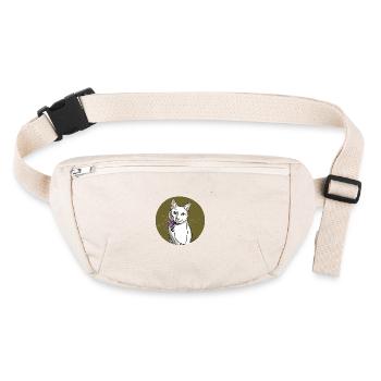 Katze Illustration - Stanley/Stella recycelte Gürteltasche - Naturweiß - Vorne