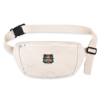 « Palmiers au coucher du soleil : style de plage au coucher du soleil » - Sac banane recyclé Stanley/Stella - blanc naturel - Devant