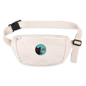 Black Pride Cat with Pink Heart Sunglasses - Stanley/Stella recycled Hip Bag  - natural - Front